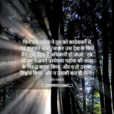 Picture 05 - व्यवस्थाविवरण 9:23 HINIRV - फिर जब यहोवा ने तुम - Bible Verse Picture