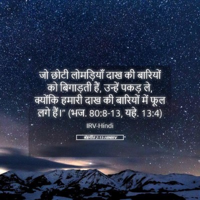 Picture 05 - श्रेष्ठगीत 2:15 HINIRV - जो छोटी लोमड़ियाँ - Bible Verse Picture