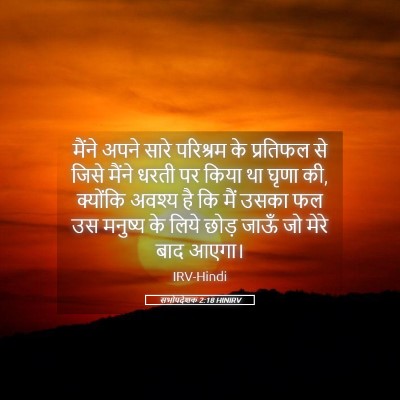 Picture 05 - सभोपदेशक 2:18 HINIRV - मैंने अपने सारे - Bible Verse Picture