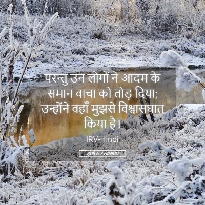 Picture 05 - होशे 6:7 HINIRV - परन्तु उन लोगों ने - Bible Verse Picture