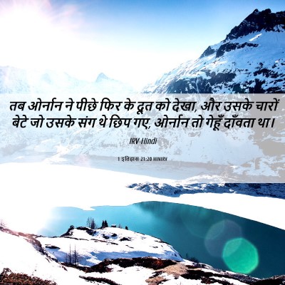 Picture 06 - 1 इतिहास 21:20 HINIRV - तब ओर्नान ने पीछे - Bible Verse Picture