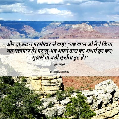 Picture 06 - 1 इतिहास 21:8 HINIRV - और दाऊद ने - Bible Verse Picture