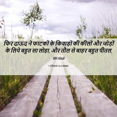 Picture 06 - 1 इतिहास 22:3 HINIRV - फिर दाऊद ने फाटकों - Bible Verse Picture