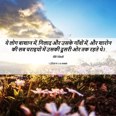 Picture 06 - 1 इतिहास 5:16 HINIRV - ये लोग बाशान में, - Bible Verse Picture