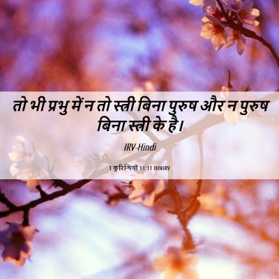 Picture 06 - 1 कुरिन्थियों 11:11 HINIRV - तो भी प्रभु में न - Bible Verse Picture