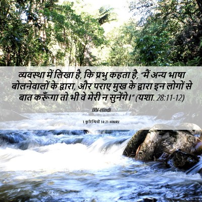 Picture 06 - 1 कुरिन्थियों 14:21 HINIRV - व्यवस्था में लिखा - Bible Verse Picture