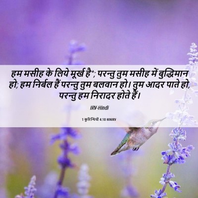 Picture 06 - 1 कुरिन्थियों 4:10 HINIRV - हम मसीह के लिये - Bible Verse Picture