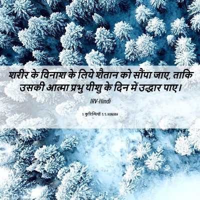 Picture 06 - 1 कुरिन्थियों 5:5 HINIRV - शरीर के विनाश के - Bible Verse Picture