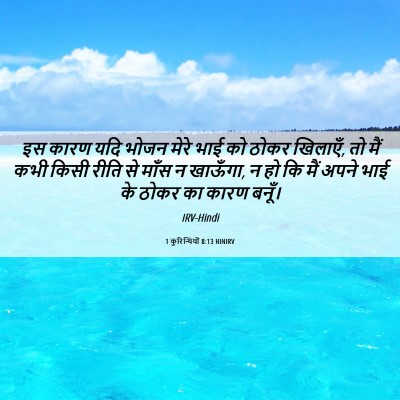 Picture 06 - 1 कुरिन्थियों 8:13 HINIRV - इस कारण यदि भोजन - Bible Verse Picture