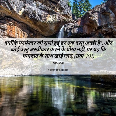 Picture 06 - 1 तीमुथियुस 4:4 HINIRV - क्योंकि परमेश्‍वर - Bible Verse Picture
