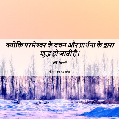 Picture 06 - 1 तीमुथियुस 4:5 HINIRV - क्योंकि परमेश्‍वर - Bible Verse Picture