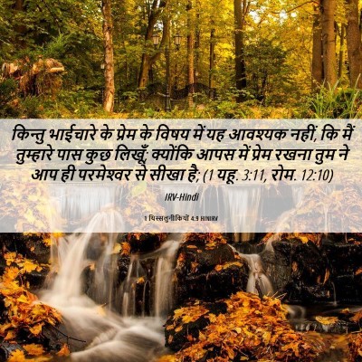 Picture 06 - 1 थिस्सलुनीकियों 4:9 HINIRV - किन्तु भाईचारे के - Bible Verse Picture