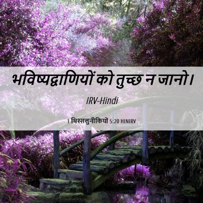 Picture 06 - 1 थिस्सलुनीकियों 5:20 HINIRV - भविष्यद्वाणियों - Bible Verse Picture