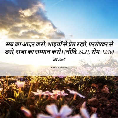 Picture 06 - 1 पतरस 2:17 HINIRV - सब का आदर करो, - Bible Verse Picture
