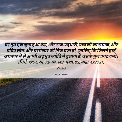 Picture 06 - 1 पतरस 2:9 HINIRV - पर तुम एक चुना हुआ - Bible Verse Picture