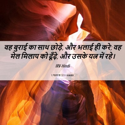 Picture 06 - 1 पतरस 3:11 HINIRV - वह बुराई का साथ - Bible Verse Picture