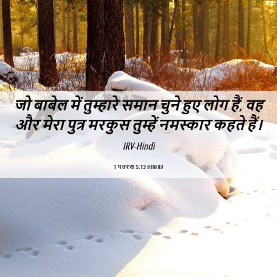 Picture 06 - 1 पतरस 5:13 HINIRV - जो बाबेल में - Bible Verse Picture