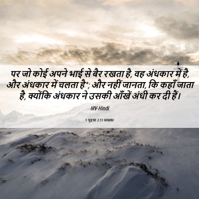 Picture 06 - 1 यूहन्ना 2:11 HINIRV - पर जो कोई अपने भाई - Bible Verse Picture