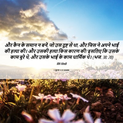 Picture 06 - 1 यूहन्ना 3:12 HINIRV - और कैन के समान न - Bible Verse Picture