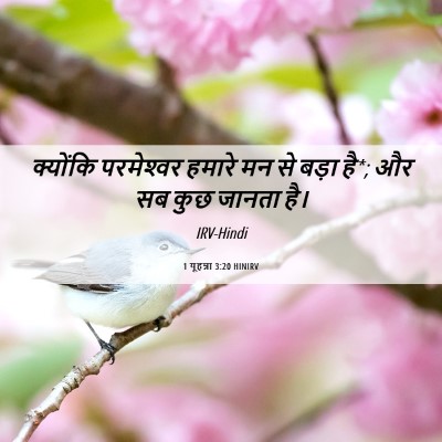 Picture 06 - 1 यूहन्ना 3:20 HINIRV - क्योंकि परमेश्‍वर - Bible Verse Picture