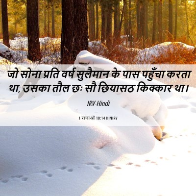 Picture 06 - 1 राजाओं 10:14 HINIRV - जो सोना प्रति वर्ष - Bible Verse Picture