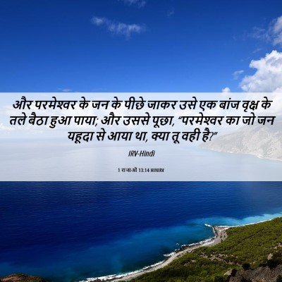 Picture 06 - 1 राजाओं 13:14 HINIRV - और परमेश्‍वर के जन - Bible Verse Picture