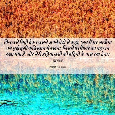 Picture 06 - 1 राजाओं 13:31 HINIRV - फिर उसे मिट्टी - Bible Verse Picture