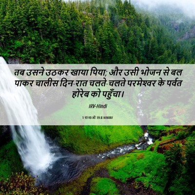 Picture 06 - 1 राजाओं 19:8 HINIRV - तब उसने उठकर खाया - Bible Verse Picture