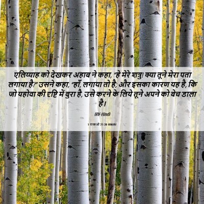 Picture 06 - 1 राजाओं 21:20 HINIRV - एलिय्याह को देखकर - Bible Verse Picture