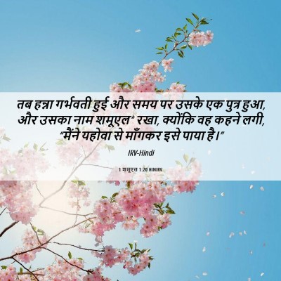 Picture 06 - 1 शमूएल 1:20 HINIRV - तब हन्ना गर्भवती - Bible Verse Picture