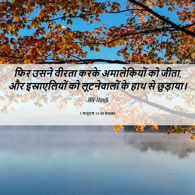 Picture 06 - 1 शमूएल 14:48 HINIRV - फिर उसने वीरता - Bible Verse Picture