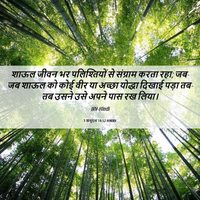 Picture 06 - 1 शमूएल 14:52 HINIRV - शाऊल जीवन भर - Bible Verse Picture