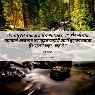 Picture 06 - 1 शमूएल 15:16 HINIRV - तब शमूएल ने शाऊल से - Bible Verse Picture