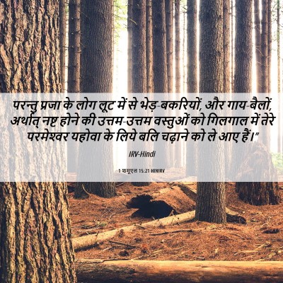Picture 06 - 1 शमूएल 15:21 HINIRV - परन्तु प्रजा के - Bible Verse Picture