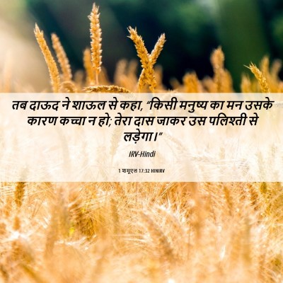 Picture 06 - 1 शमूएल 17:32 HINIRV - तब दाऊद ने शाऊल से - Bible Verse Picture