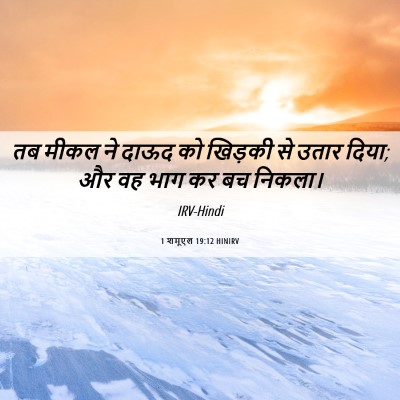 Picture 06 - 1 शमूएल 19:12 HINIRV - तब मीकल ने दाऊद को - Bible Verse Picture