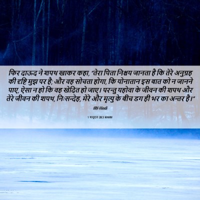 Picture 06 - 1 शमूएल 20:3 HINIRV - फिर दाऊद ने शपथ - Bible Verse Picture