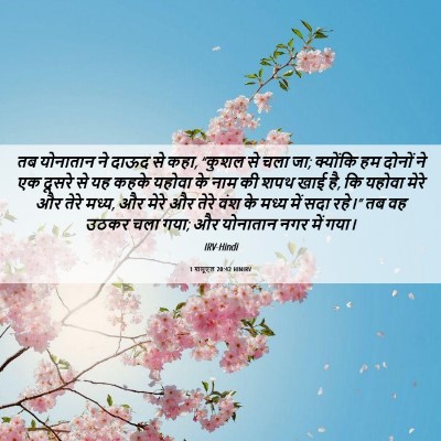 Picture 06 - 1 शमूएल 20:42 HINIRV - तब योनातान ने दाऊद - Bible Verse Picture