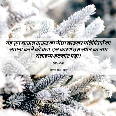 Picture 06 - 1 शमूएल 23:28 HINIRV - यह सुन शाऊल दाऊद का - Bible Verse Picture