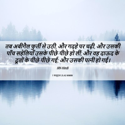 Picture 06 - 1 शमूएल 25:42 HINIRV - तब अबीगैल फुर्ती - Bible Verse Picture