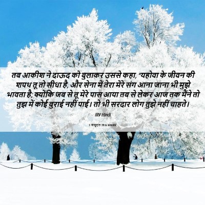 Picture 06 - 1 शमूएल 29:6 HINIRV - तब आकीश ने दाऊद को - Bible Verse Picture