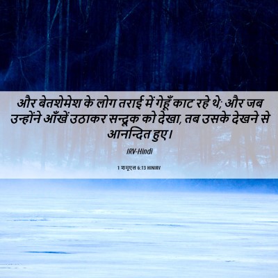 Picture 06 - 1 शमूएल 6:13 HINIRV - और बेतशेमेश के लोग - Bible Verse Picture