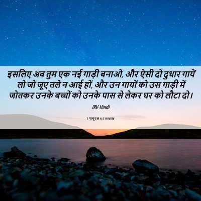 Picture 06 - 1 शमूएल 6:7 HINIRV - इसलिए अब तुम एक नई - Bible Verse Picture