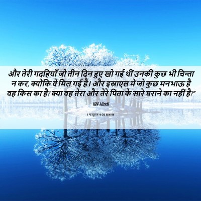 Picture 06 - 1 शमूएल 9:20 HINIRV - और तेरी गदहियाँ जो - Bible Verse Picture