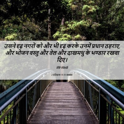 Picture 06 - 2 इतिहास 11:11 HINIRV - उसने दृढ़ नगरों को - Bible Verse Picture