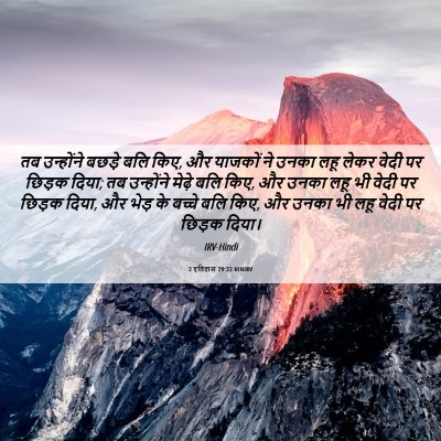 Picture 06 - 2 इतिहास 29:22 HINIRV - तब उन्होंने बछड़े - Bible Verse Picture