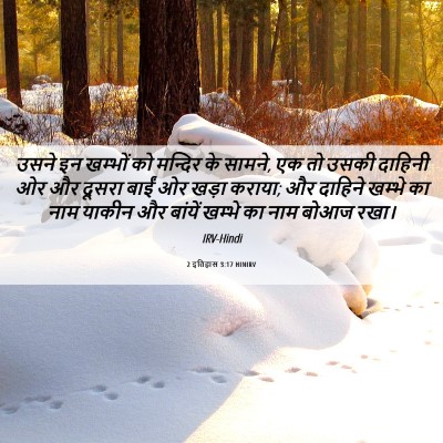 Picture 06 - 2 इतिहास 3:17 HINIRV - उसने इन खम्भों को - Bible Verse Picture