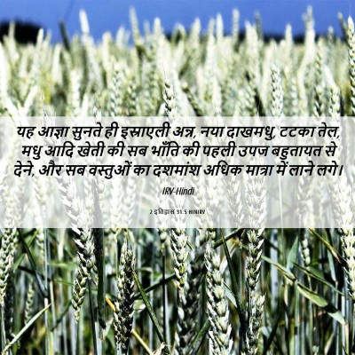 Picture 06 - 2 इतिहास 31:5 HINIRV - यह आज्ञा सुनते ही - Bible Verse Picture