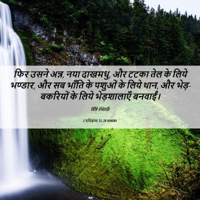 Picture 06 - 2 इतिहास 32:28 HINIRV - फिर उसने अन्न, नया - Bible Verse Picture