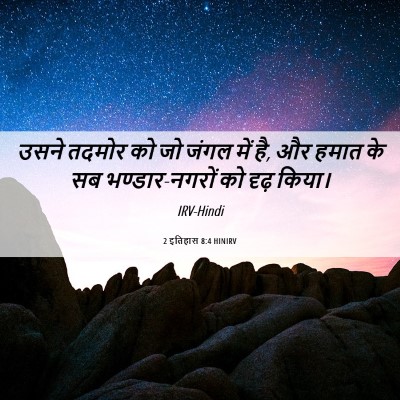 Picture 06 - 2 इतिहास 8:4 HINIRV - उसने तदमोर को जो - Bible Verse Picture